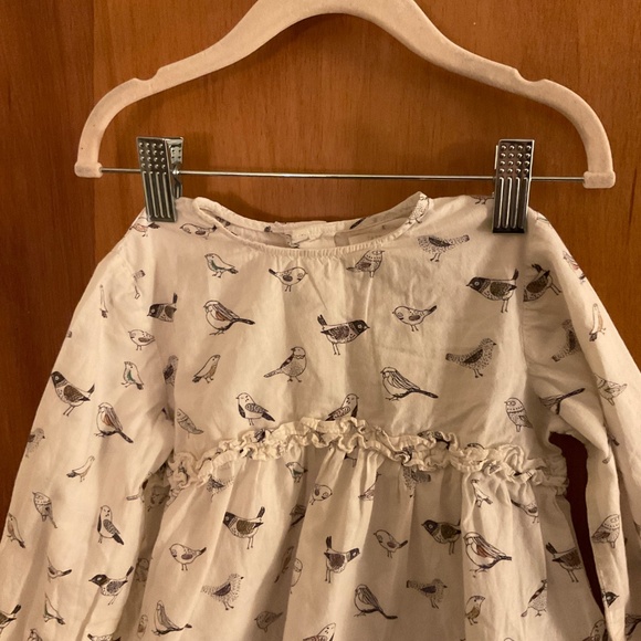Zara Baby Girl Birds Shirt Sz 3-4 Years - Picture 3 of 9